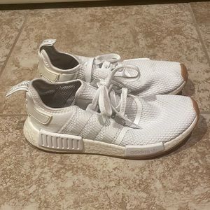 Adidas, size 9, all white shoes